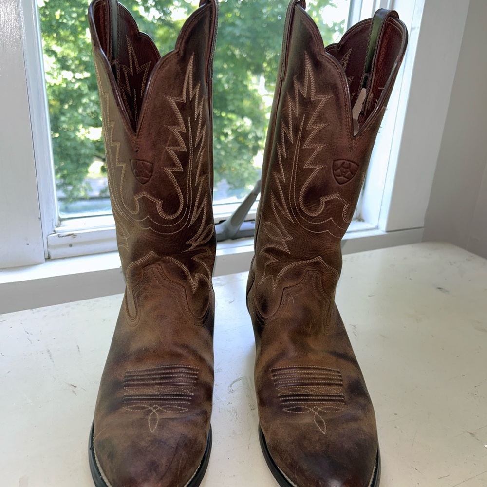 Ariat Heritage R Toe Western Cowboy Boots Brown Leather Women’s 9B